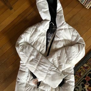 Cute juniors white puffy jacket